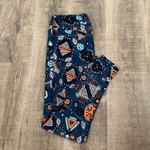 LuLaRoe blue and orange leggings